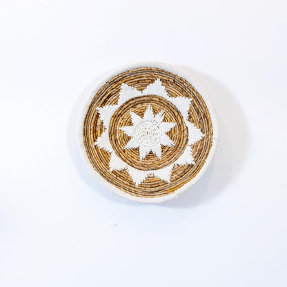 Handmade Rattan Wall Decor in Mixed White - Small