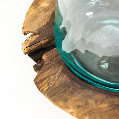 XL Wood x Glass Vase with Orchids - Customized