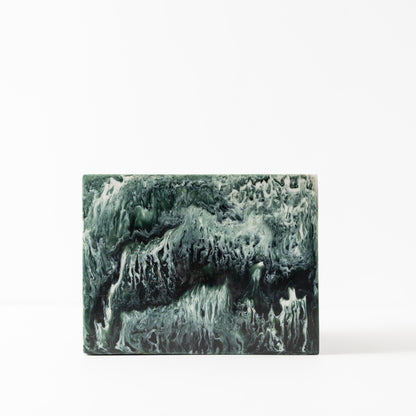 Square Plant Vase in Green Resin - Large