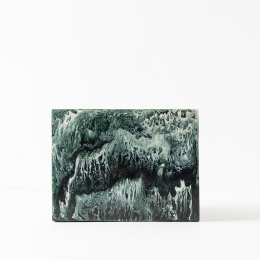 Square Plant Vase in Green Resin - Small