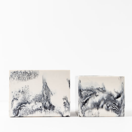 Square Plant Vase in Grey Resin - Small