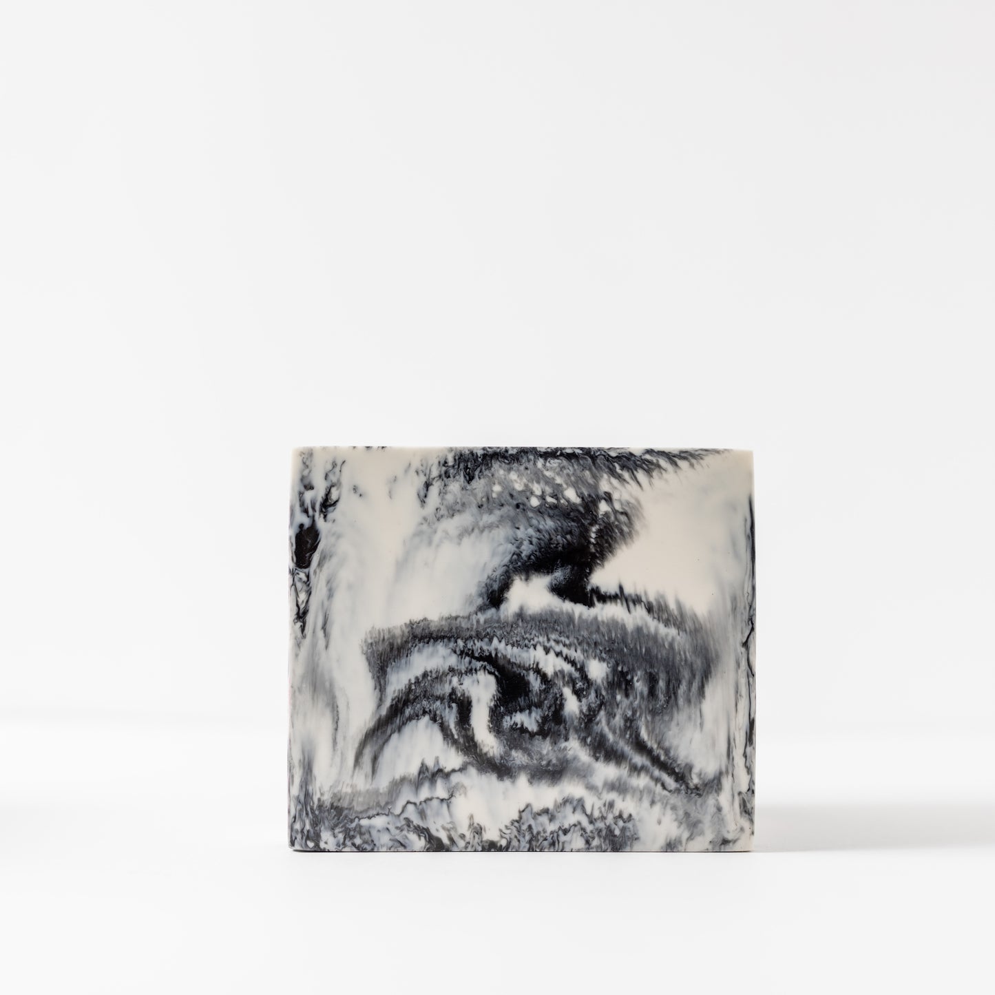 Square Plant Vase in Grey Resin - Small