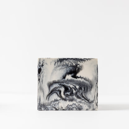 Square Plant Vase in Grey Resin - Small