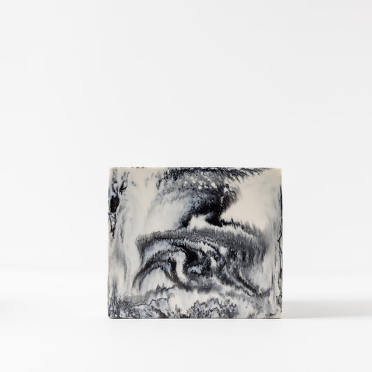 Square Plant Vase in Grey Resin - Small