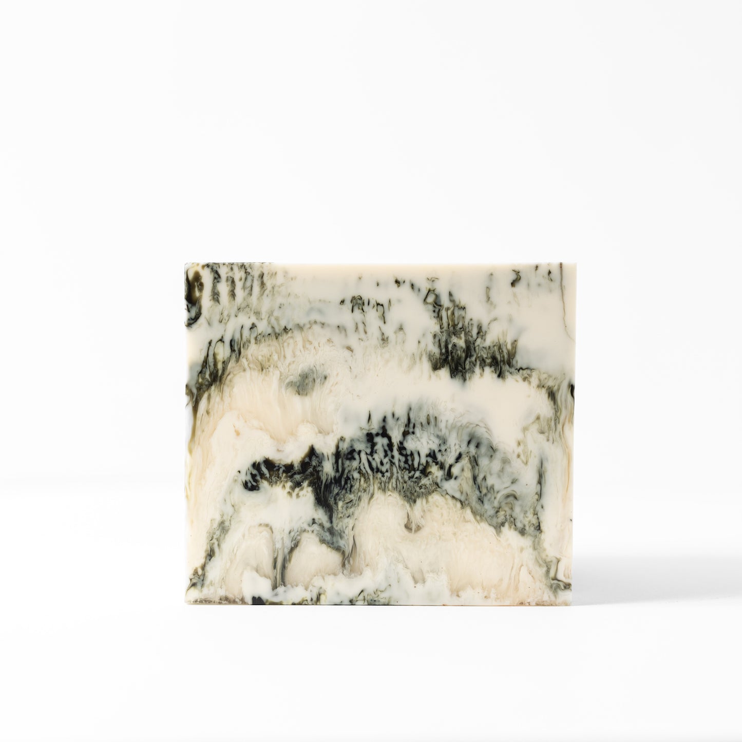 Square Plant Vase in Beige Resin - Small