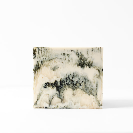 Square Plant Vase in Beige Resin - Small