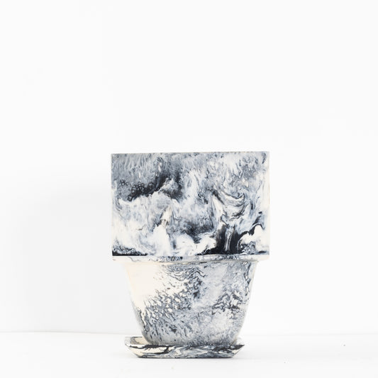 Plant Pot in Grey Resin - Small