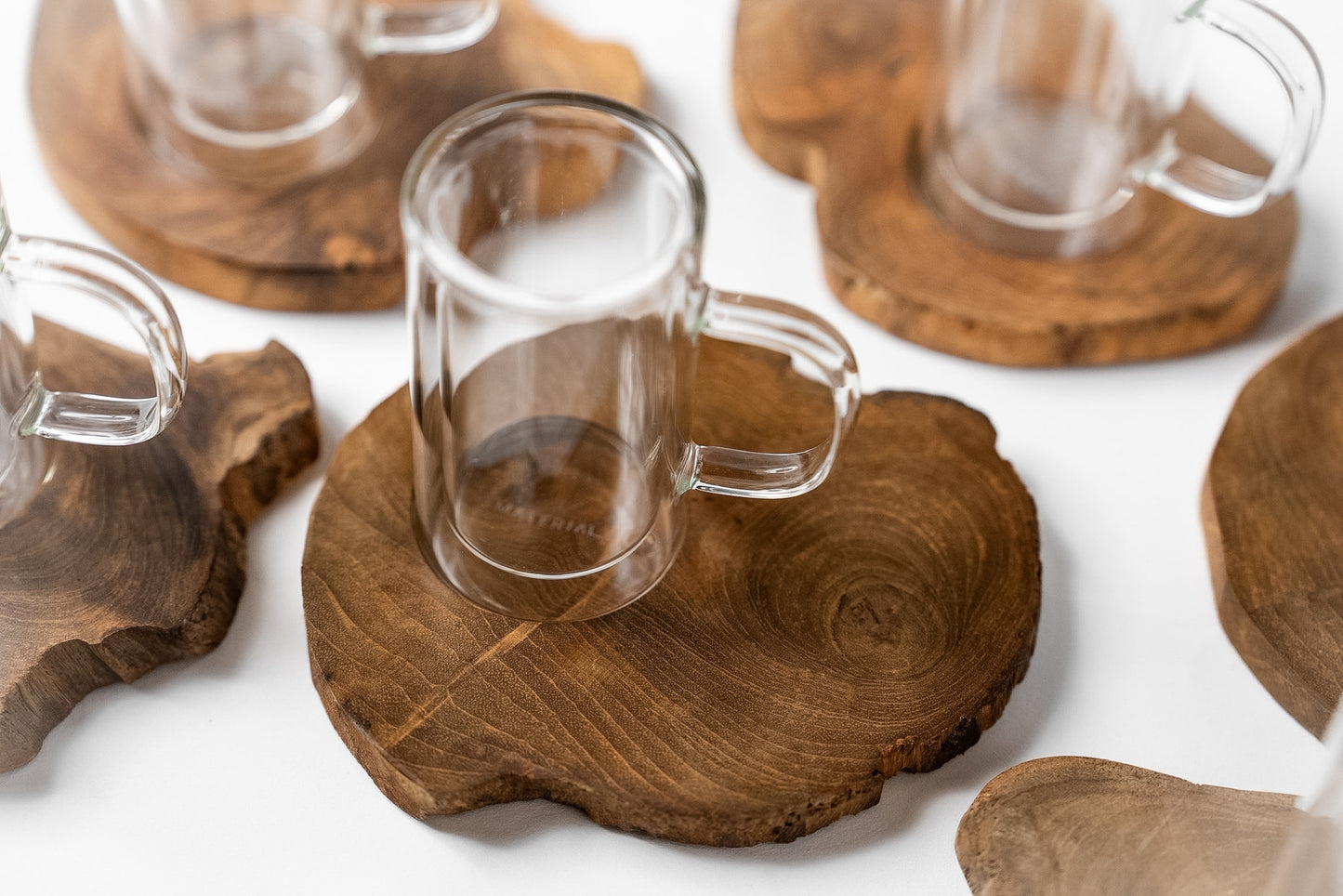 Natural Wood Tea Set & Sugar Container