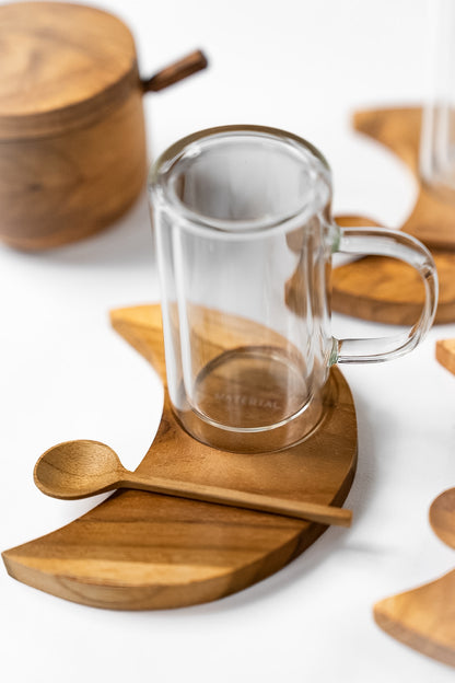 Ramadan Wood Tea Set & Sugar Container