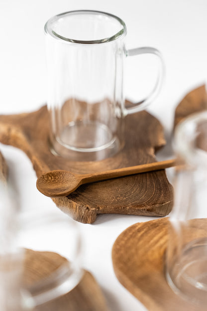 Natural Wood Tea Set & Sugar Container