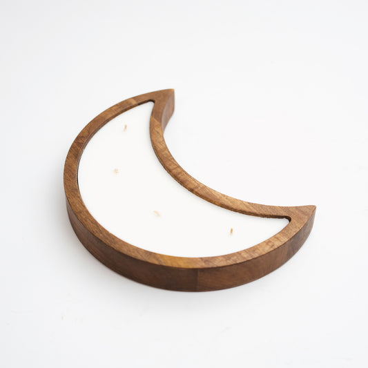 Crescent Wood Candle
