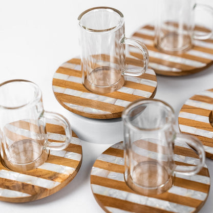 Mother of Pearl x Wood Tea Set