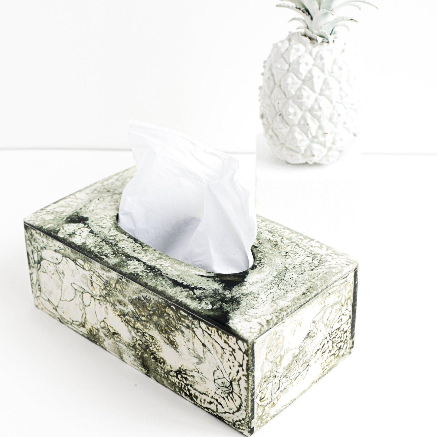 Beige Resin Tissue Box