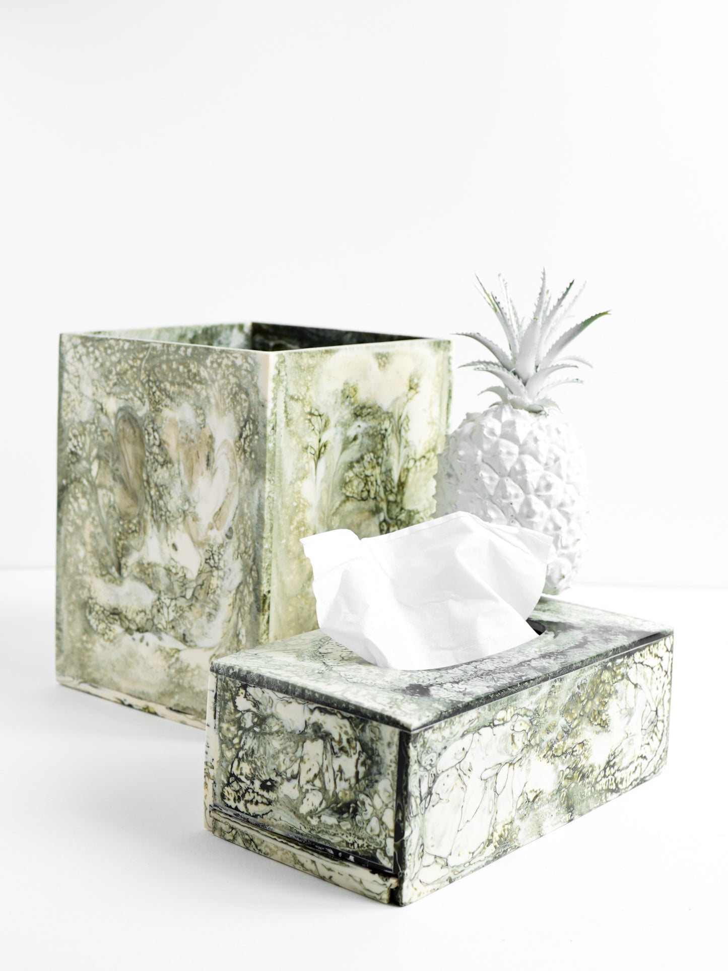 Beige Resin Tissue Box