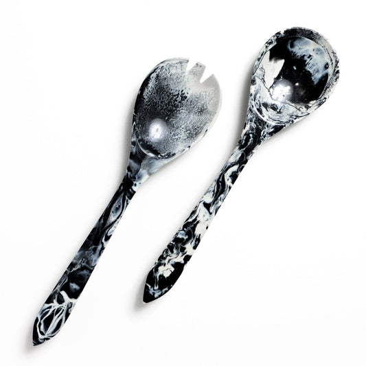 Set of 2 Resin Serving Utensils - Black & White