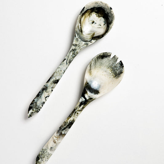 Set of 2 Resin Serving Utensils - Beige