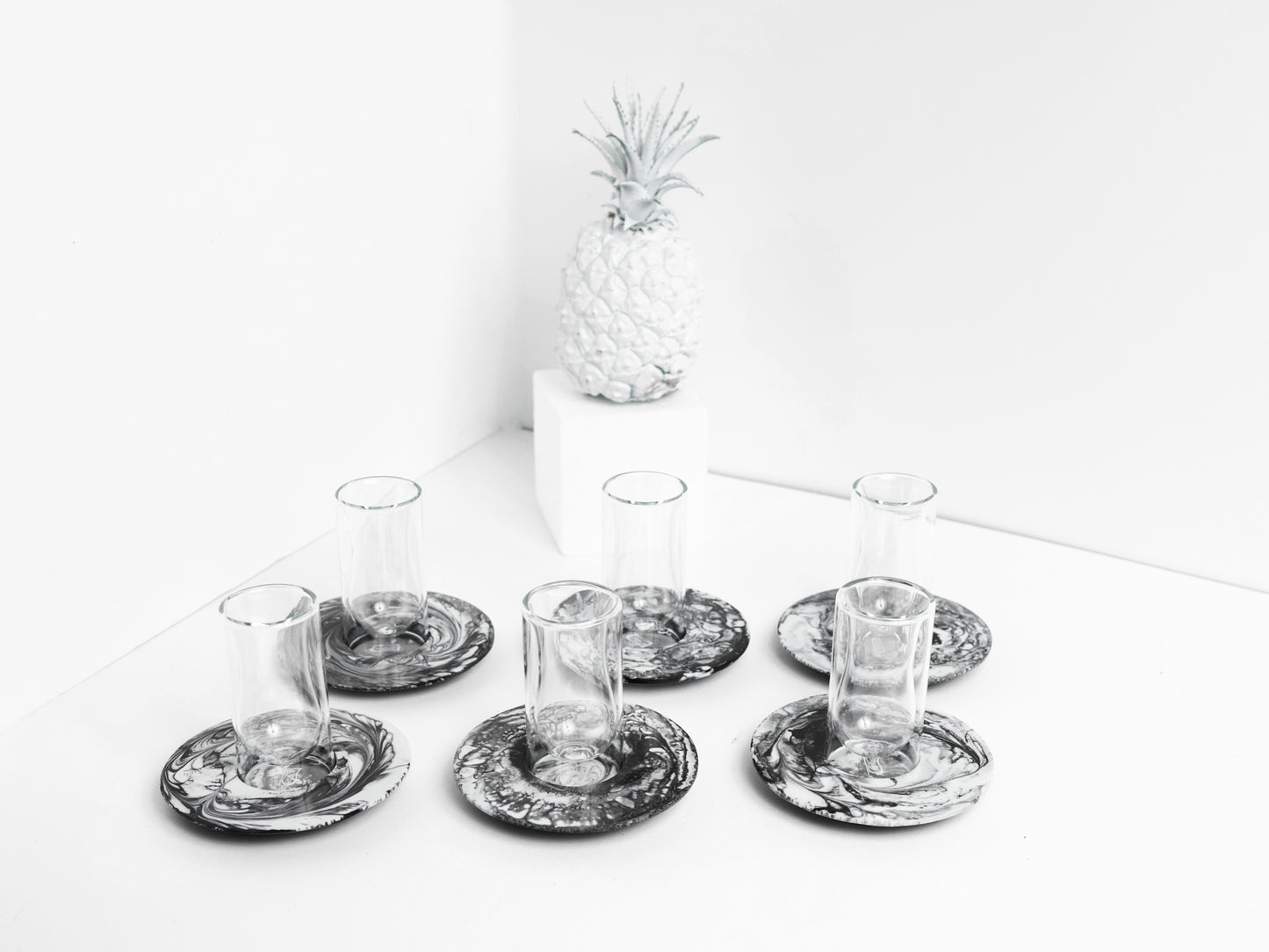 Black & White Resin Tea Set