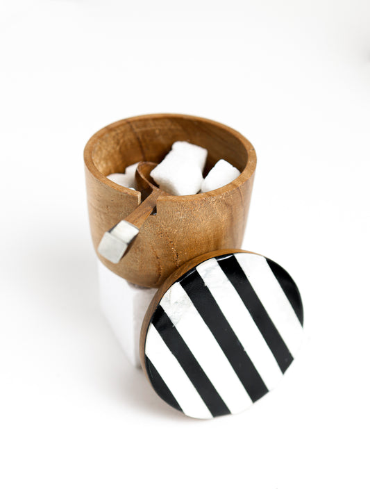 Black & White Sugar Container