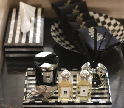 Black & White Stripes Tissue Box