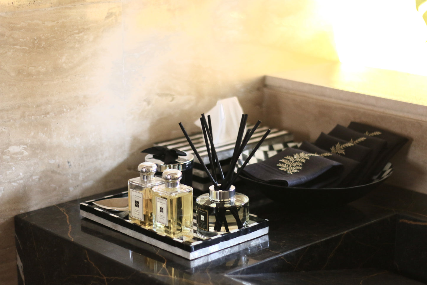 Black & White Stripes Small Rectangular Tray