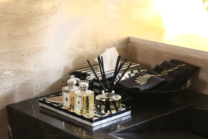 Black & White Stripes Small Rectangular Tray