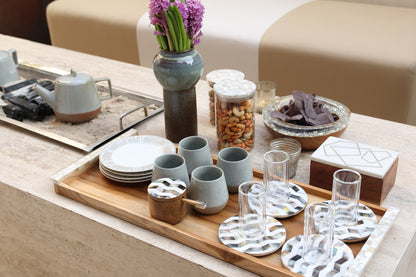 Mother of Pearl Glass Jars - Set of 2