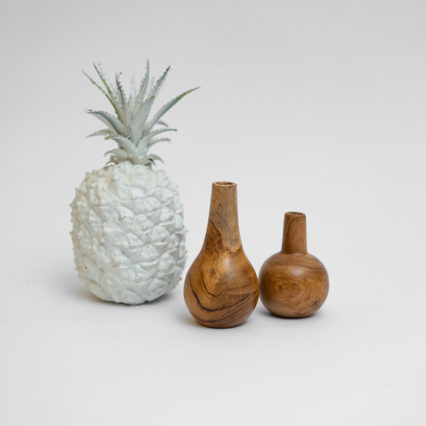 Set of 2 Tiny Wooden Vases